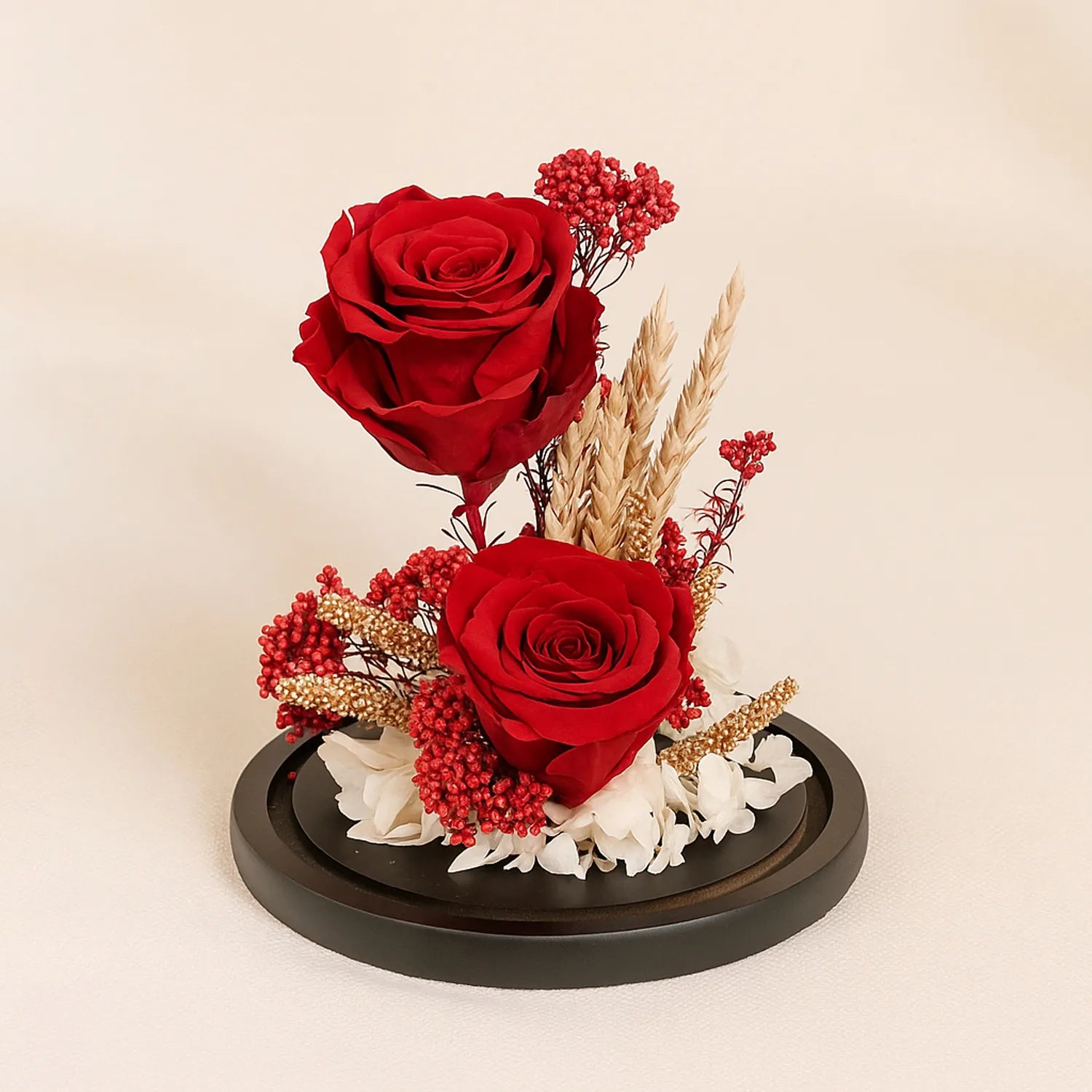 Dual Red Forever Roses in Dome