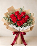 Fresh 8 red roses
