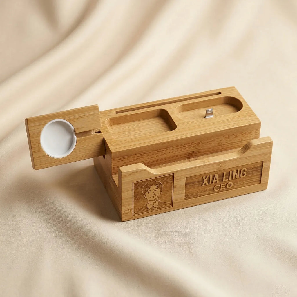 Personalised Bamboo Multi Device Charging Station