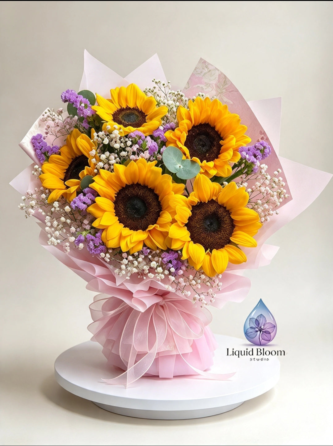 Fresh sunflowers purple series