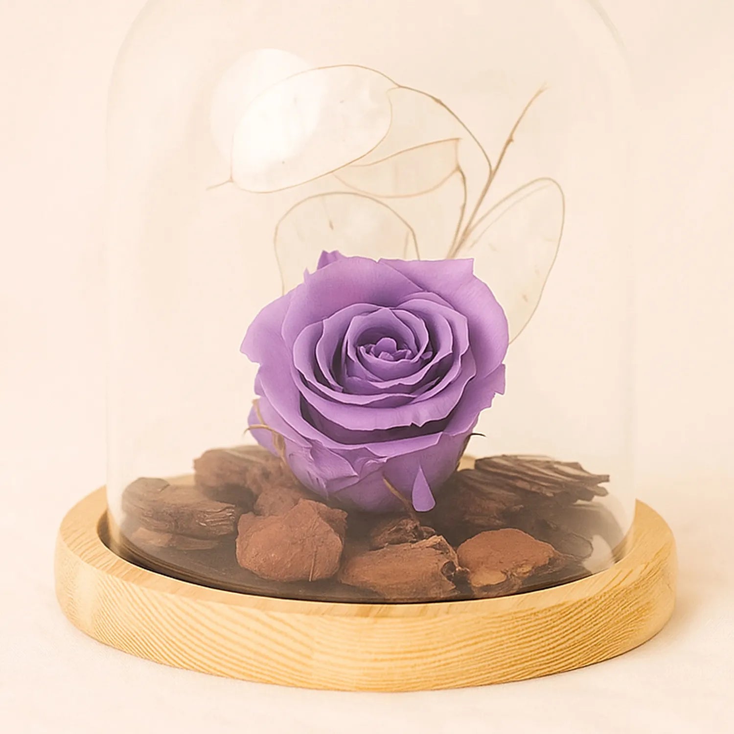 Forever Rose In Glass Dome- Purple