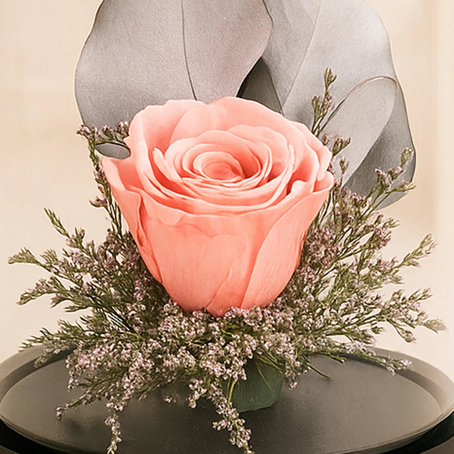Pink Forever Rose In Glass Dome
