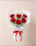 Fresh 6 red roses bouquet
