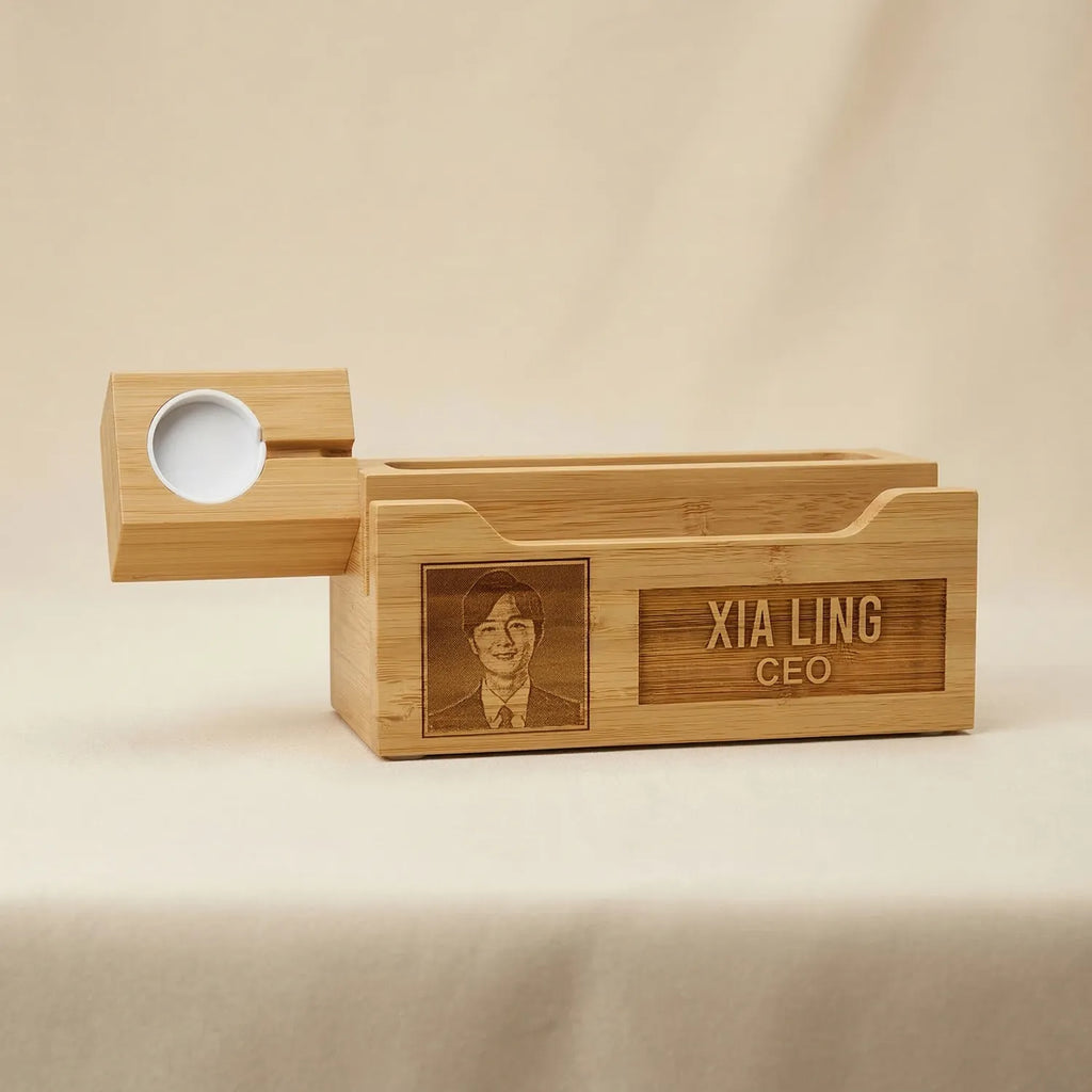 Personalised Bamboo Multi Device Charging Station