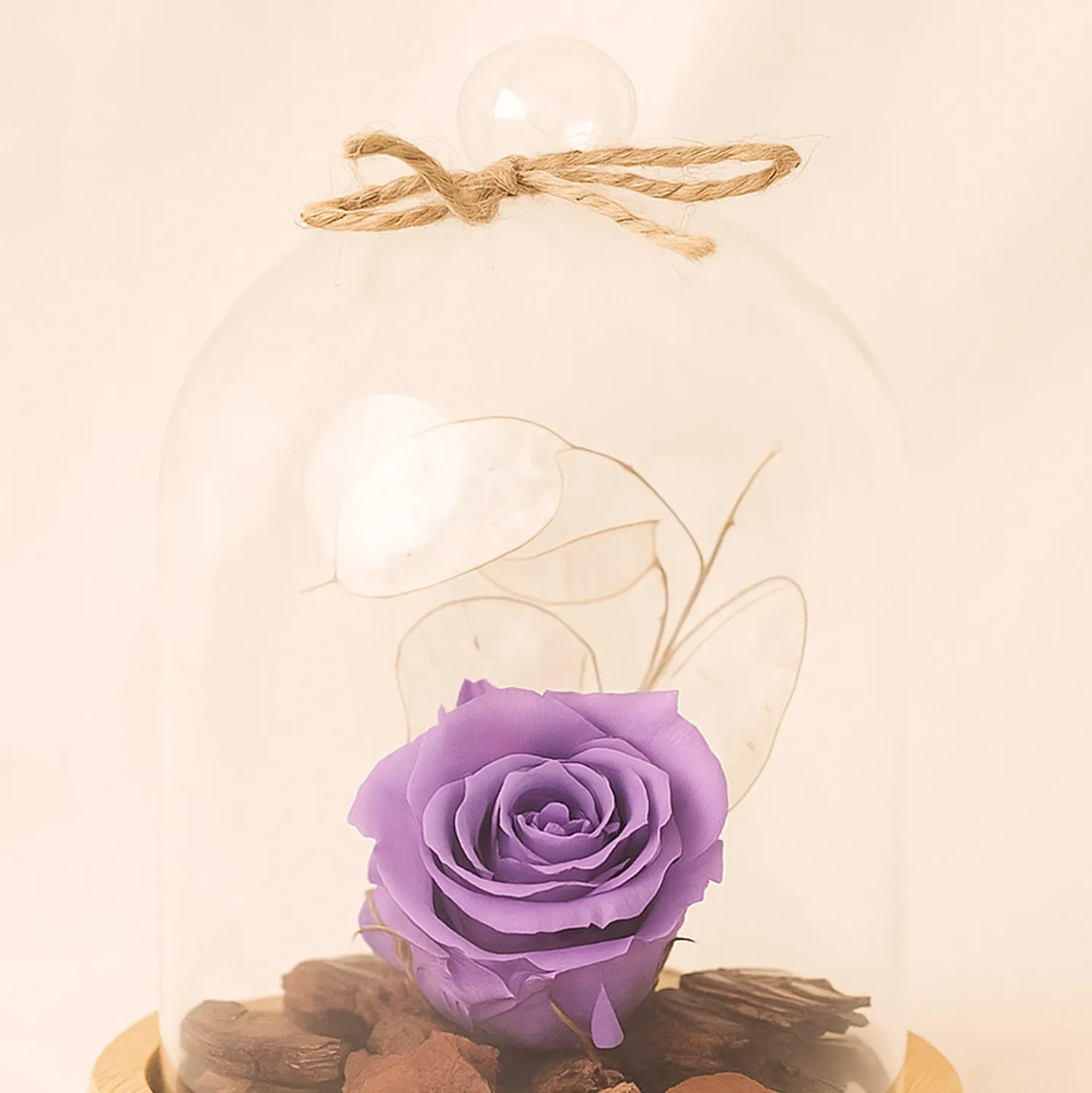 Forever Rose In Glass Dome- Purple