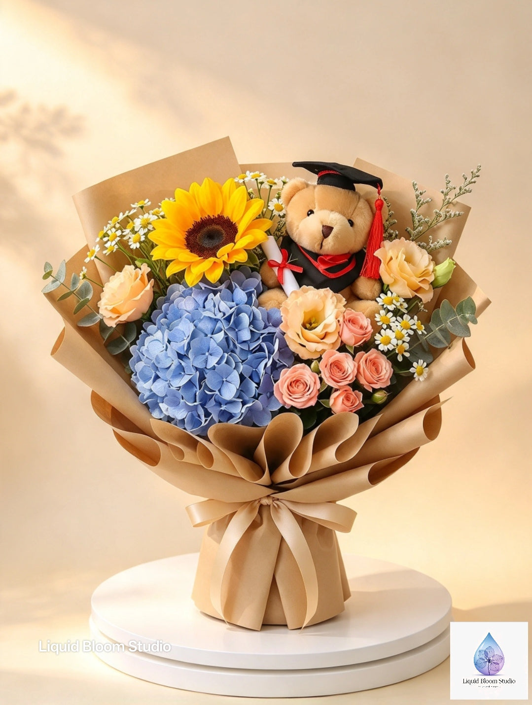 Sunflower, Hydrangea & Rose Bouquet